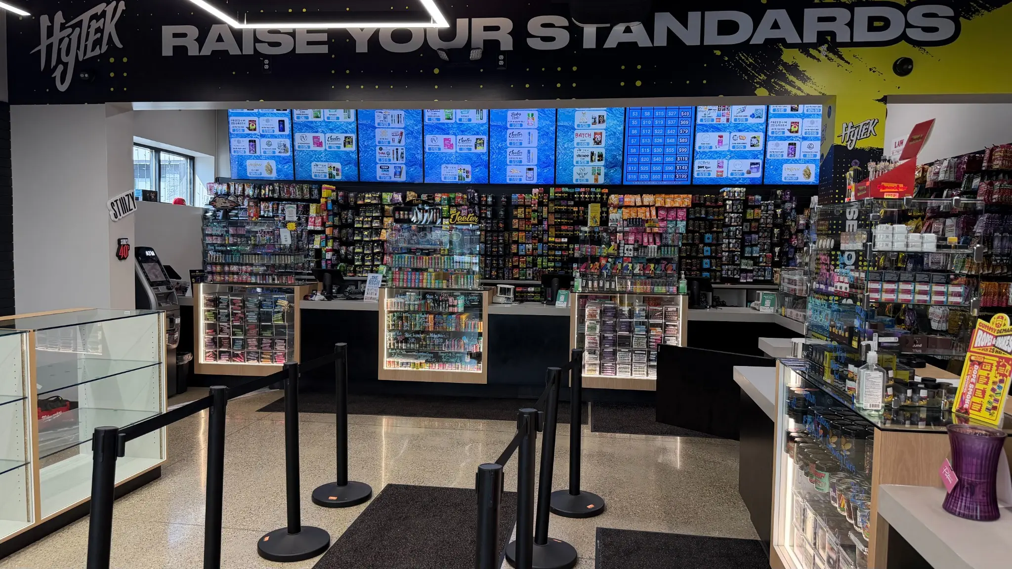 The sales floor and product displays inside Eleven Cannabis Co. in Berkley