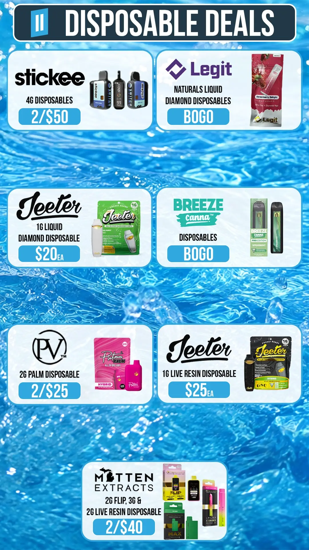 Current Eleven Cannabis disposable vape deals